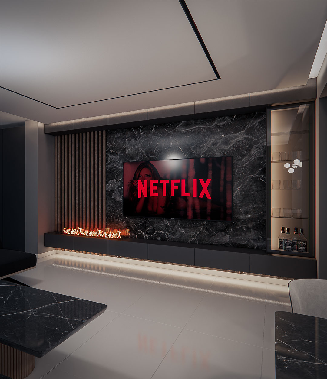 Design interior minimalist Netflix